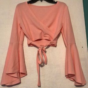 SHEIN bell sleeve wrap top